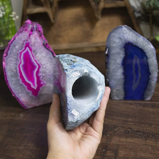 Agate Geode Cut Base Crystal Lamp