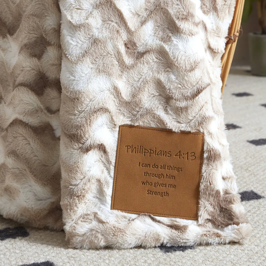 Philippians 4:13 Faux Fur Blanket